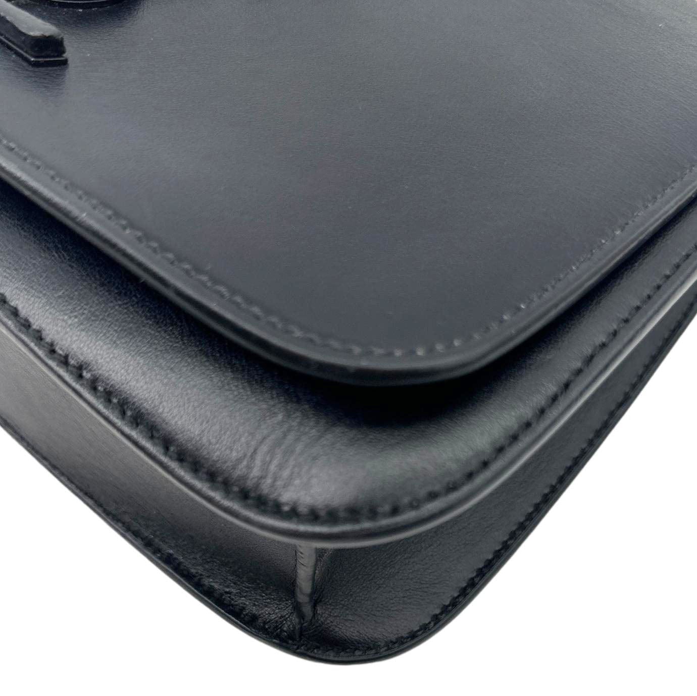 YVES SAINT LAURENT Spontini Calfskin Leather Crossbody Bag Black