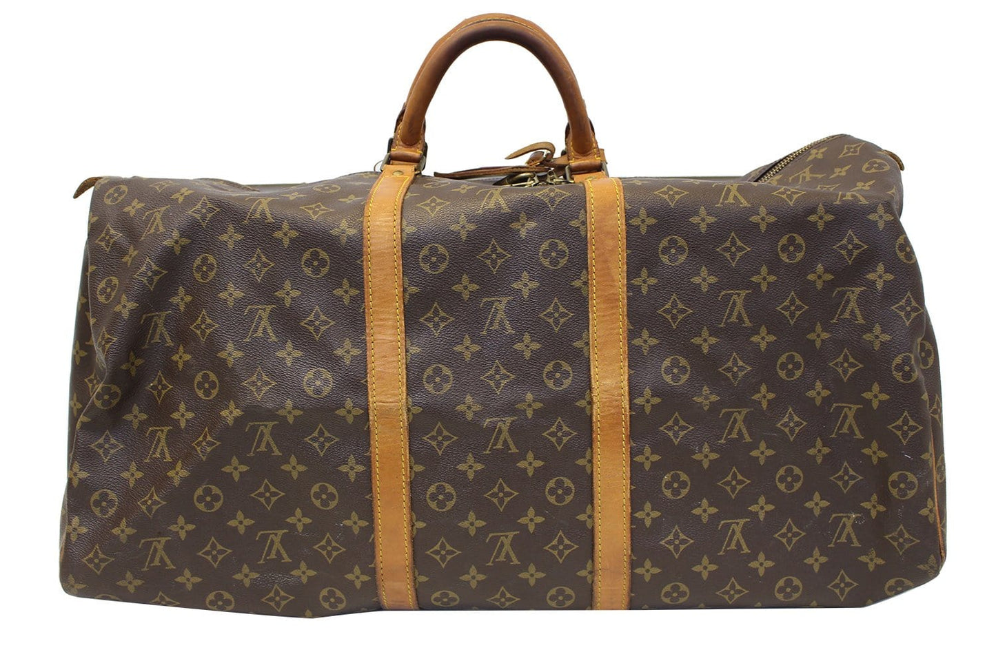 LOUIS VUITTON Keepall 60 Monogram Canvas Travel Bag Brown