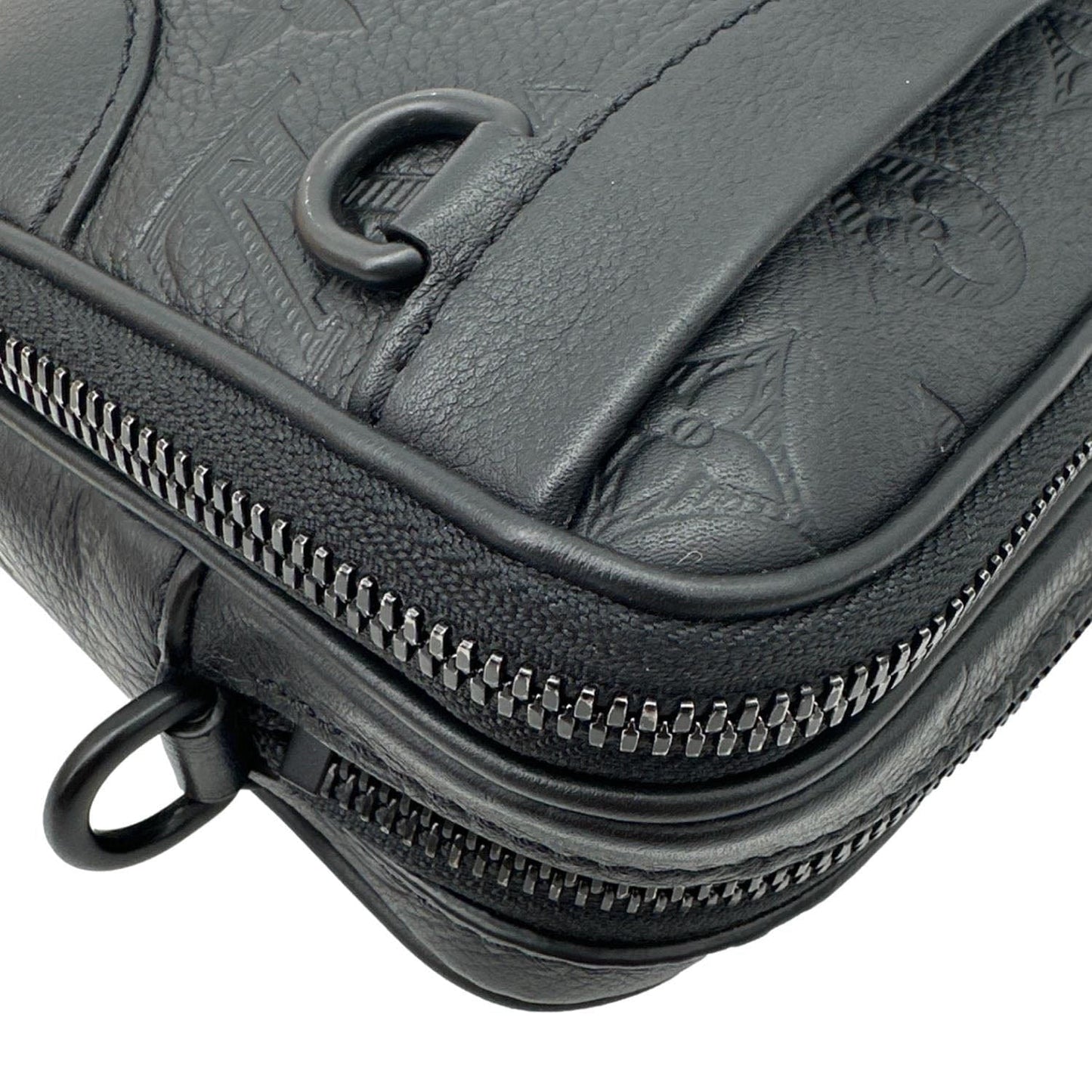 LOUIS VUITTON Alpha Wearable Monogram Shadow Wallet Crossbody Bag Black