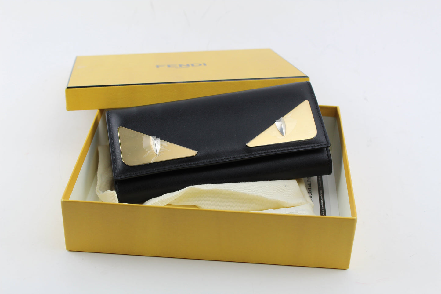 FENDI MONSTER LEATHER CONTINENTAL WALLET