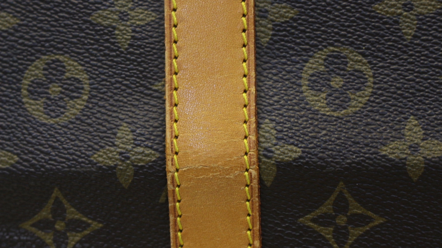 LOUIS VUITTON Monogram Canvas Brown Keepall 60 Bandouliere Travel Bag