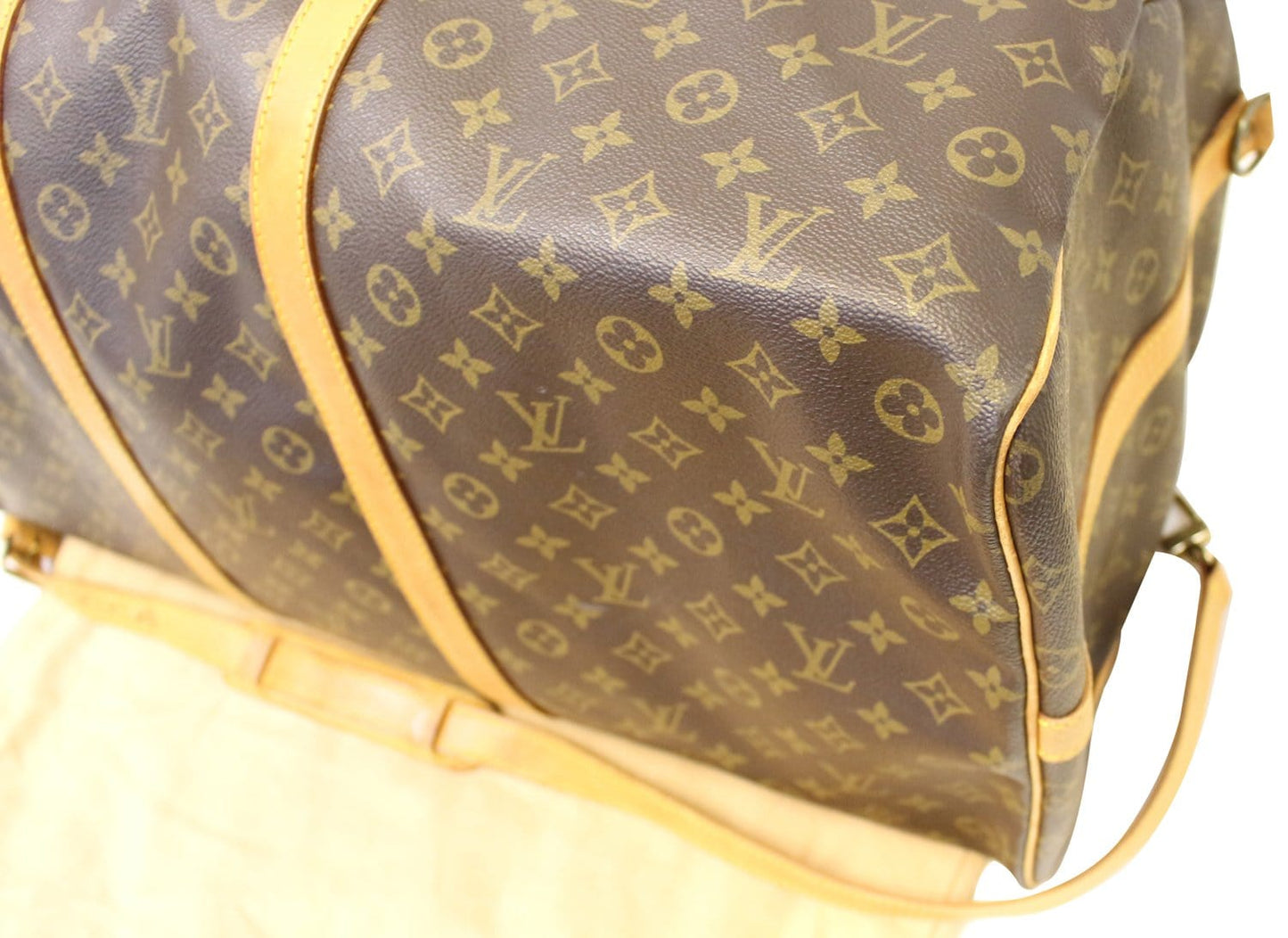 LOUIS VUITTON Monogram Canvas Brown Keepall 60 Bandouliere Travel Bag