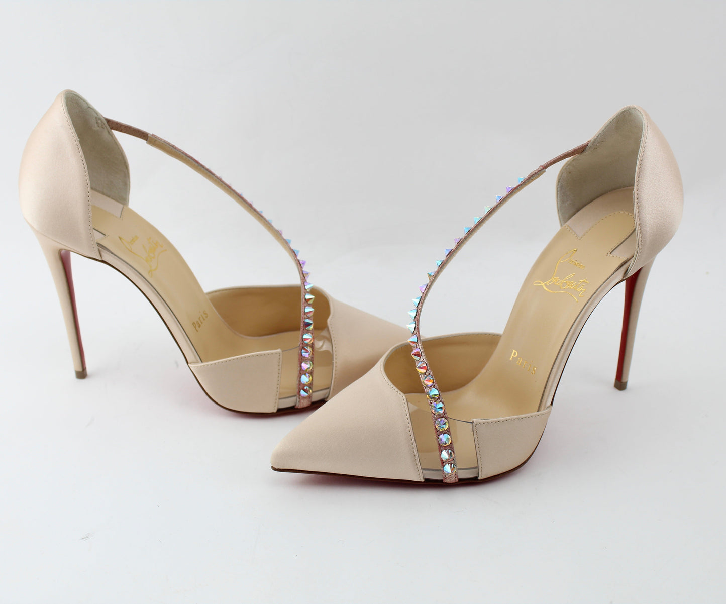 CHRISTIAN LOUBOUTIN KRYSTAL CROSS 100MM SIZE 39