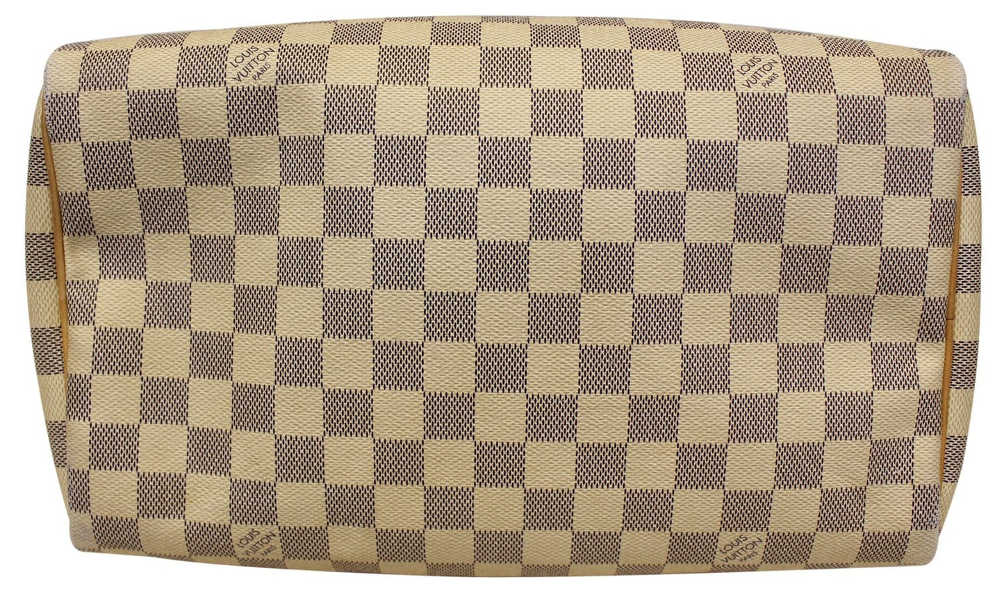 LOUIS VUITTON Damier Azur Speedy 30 Satchel Handbag