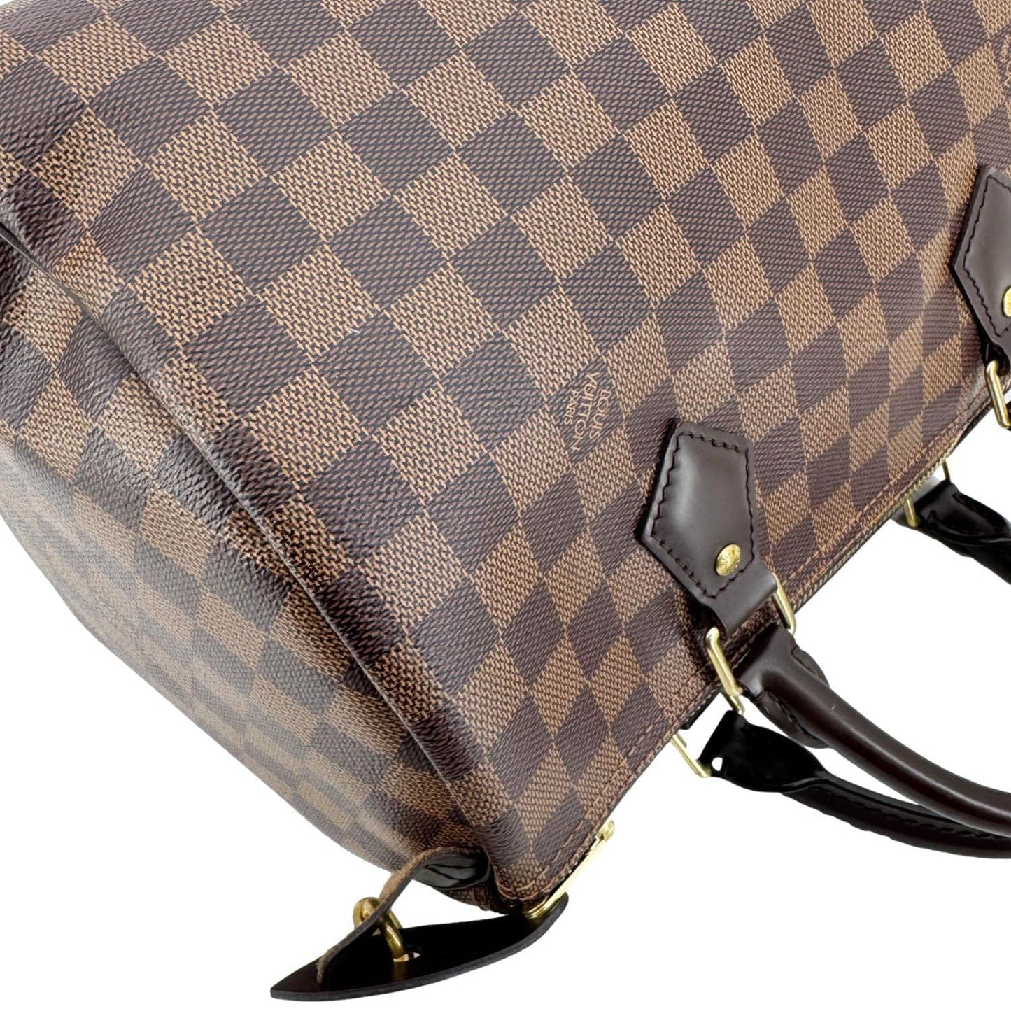 LOUIS VUITTON Speedy 30 Damier Ebene Satchel Bag Brown