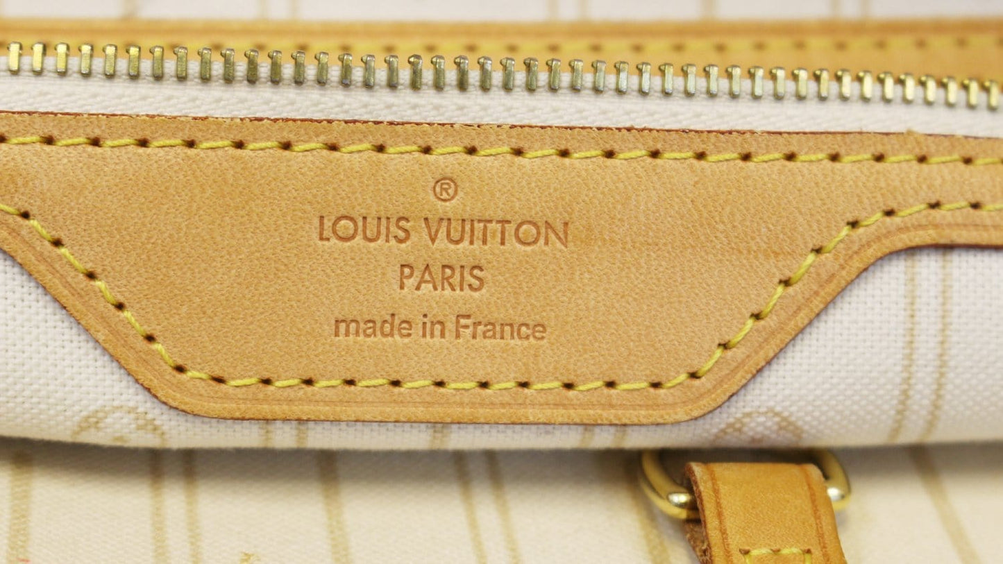 LOUIS VUITTON Damier Azur Neverfull MM Tote Shoulder Bag