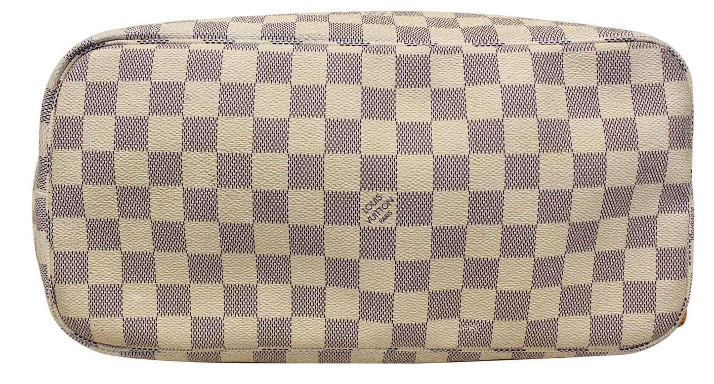 LOUIS VUITTON Damier Azur Neverfull MM Tote Shoulder Bag
