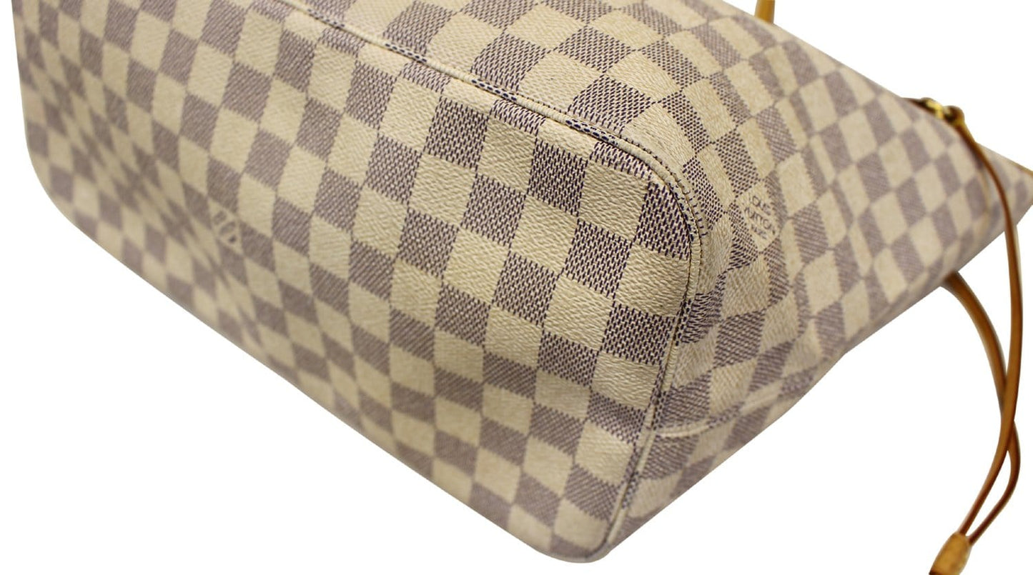 LOUIS VUITTON Damier Azur Neverfull MM Tote Shoulder Bag