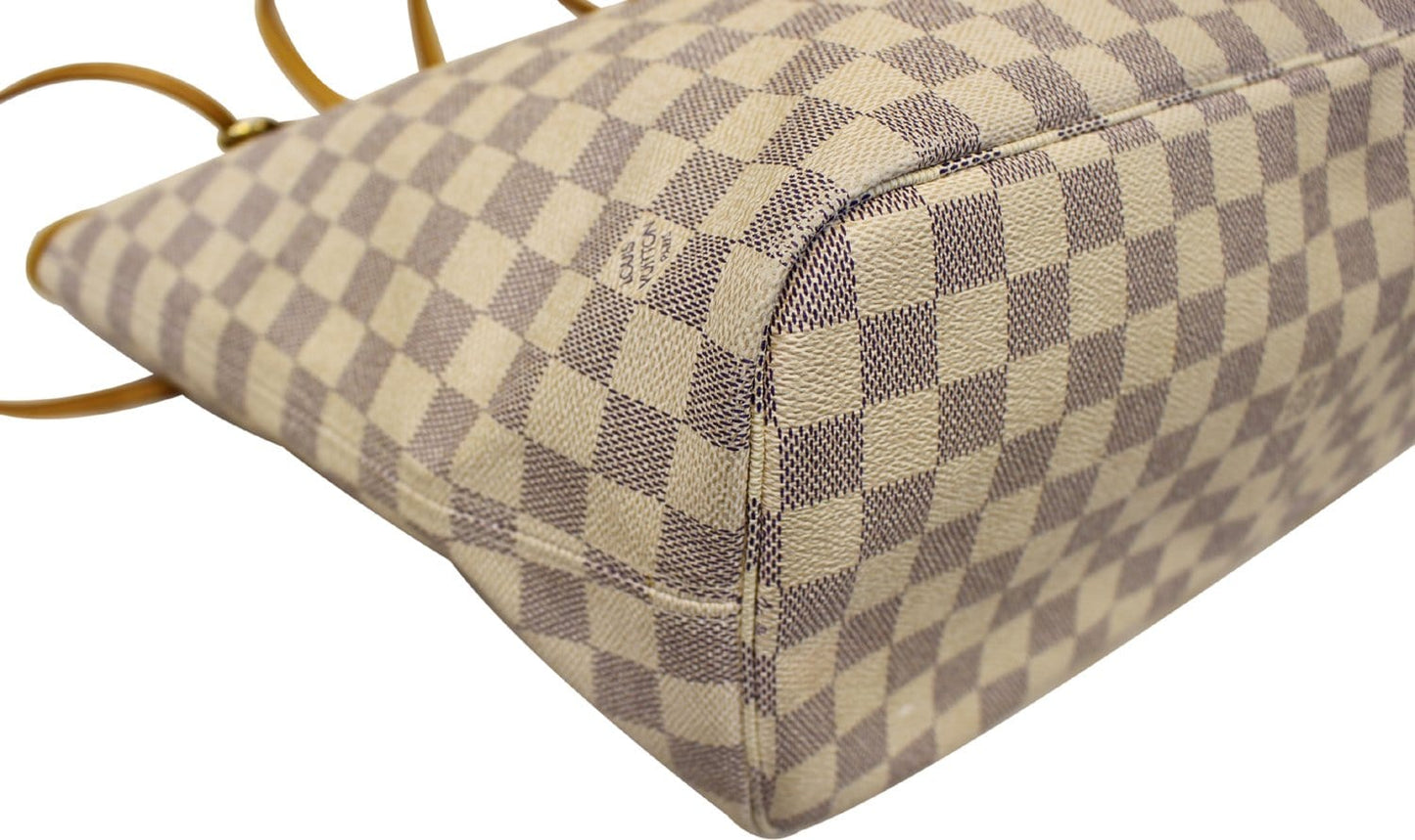 LOUIS VUITTON Damier Azur Neverfull MM Tote Shoulder Bag
