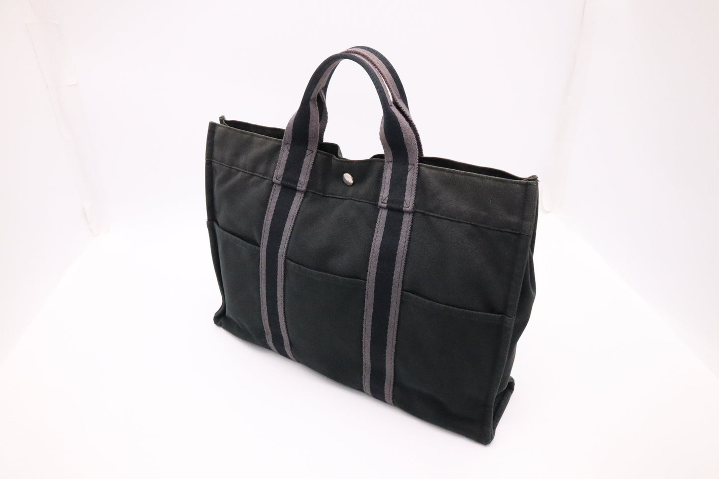 Hermes Fourre-Tout MM in Black Canvas