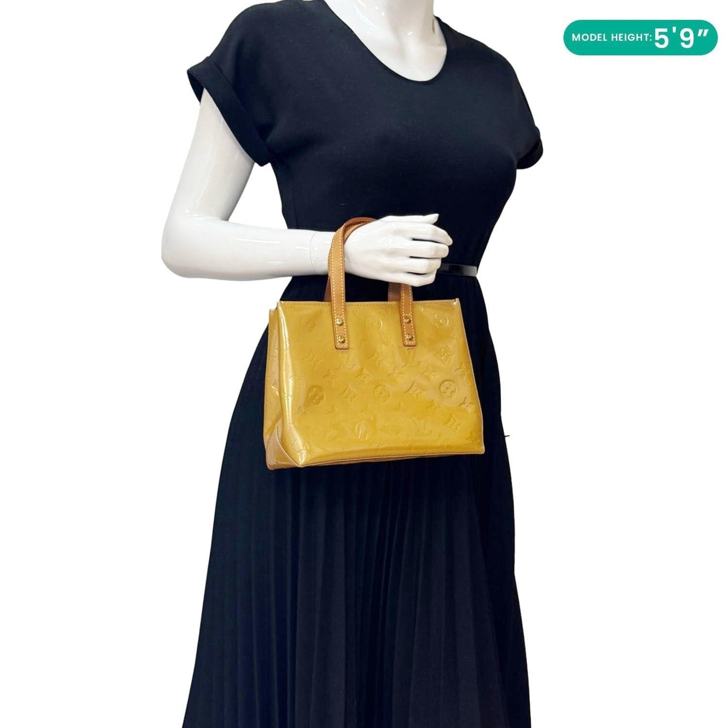 LOUIS VUITTON Perle Reade PM Monogram Vernis Tote Bag Gold