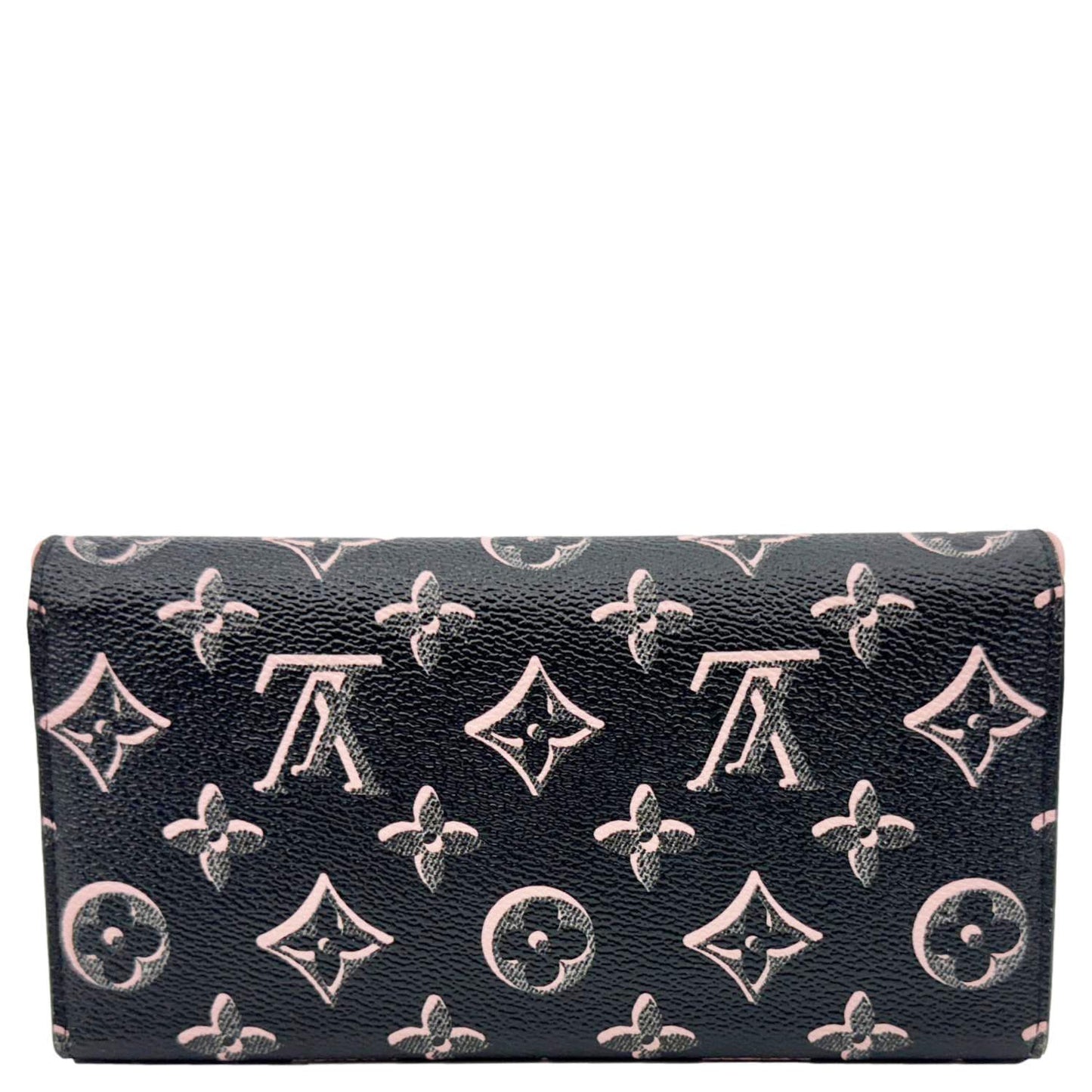 LOUIS VUITTON Sarah Fall For You Monogram Coated Canvas Wallet Black