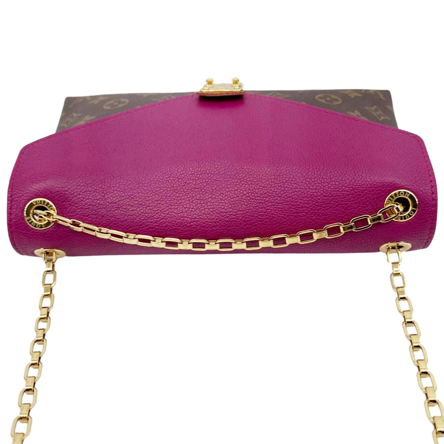 Louis Vuitton LOUIS VUITTON Pallas Chain Monogram Canvas Crossbody Bag Aurore