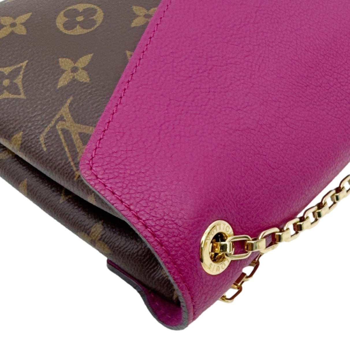 Louis Vuitton LOUIS VUITTON Pallas Chain Monogram Canvas Crossbody Bag Aurore