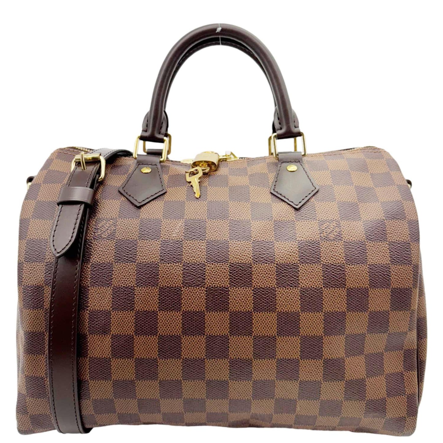 LOUIS VUITTON Speedy 30 Bandouliere Damier Ebene Shoulder Bag Brown
