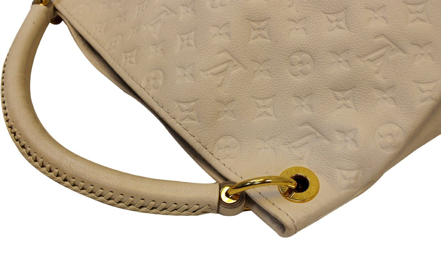 LOUIS VUITTON Monogram Empreinte Leather Artsy MM Neige Shoulder Bag