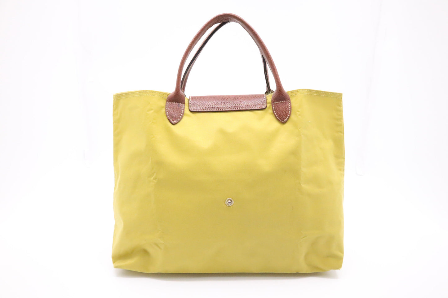 Longchamp Medium Le Pliage Tote in Mustard Yellow Nylon