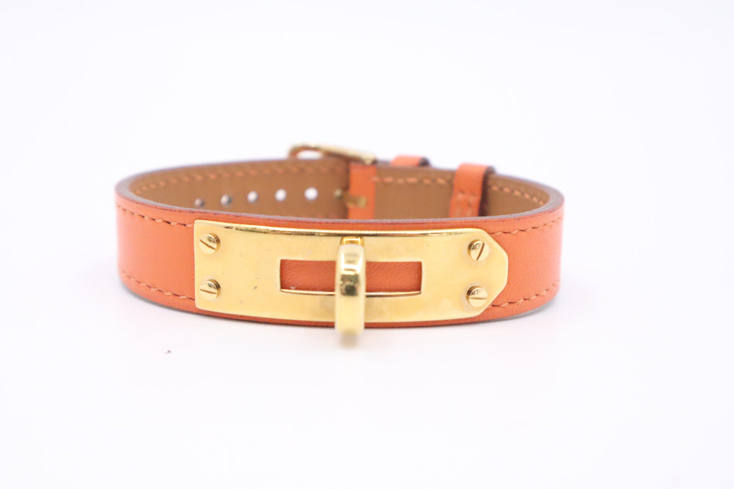 Hermes Kelly Bracelet in Orange Leather