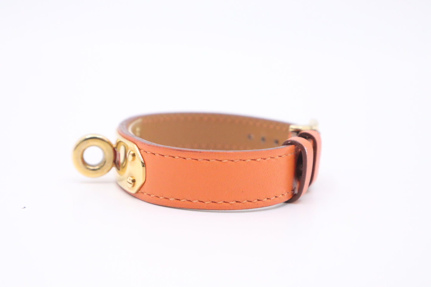 Hermes Kelly Bracelet in Orange Leather