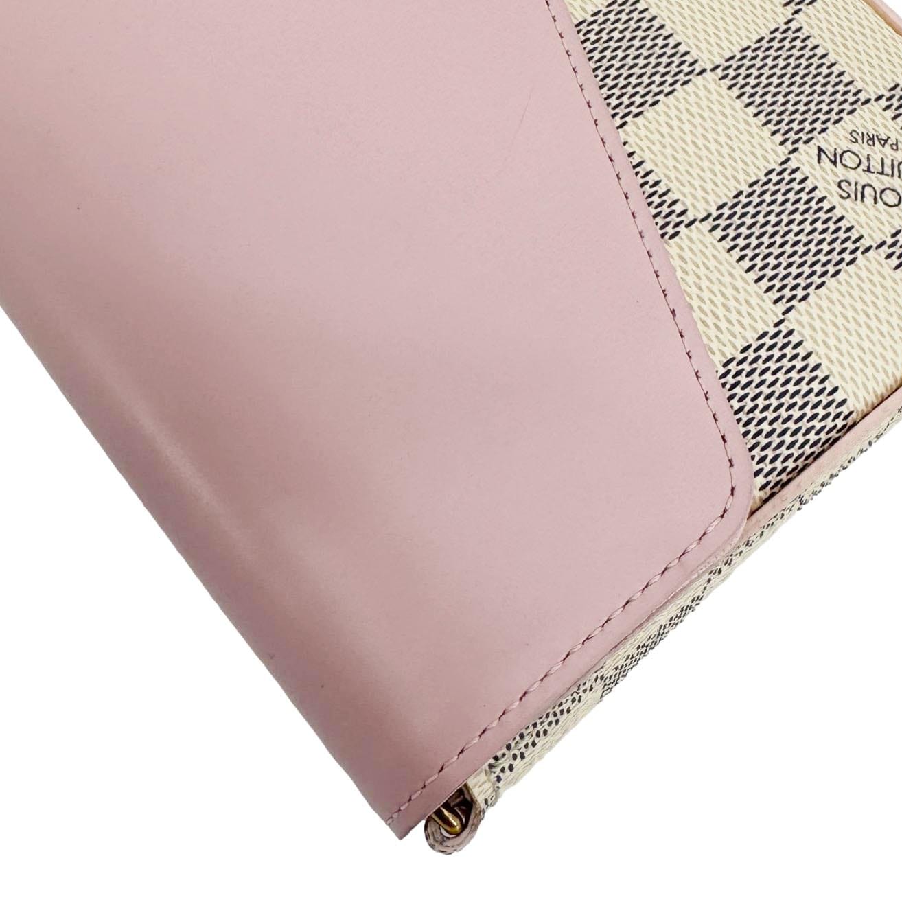 LOUIS VUITTON Felicie Pochette Damier Azur Calfskin Crossbody Bag Eau De Rose