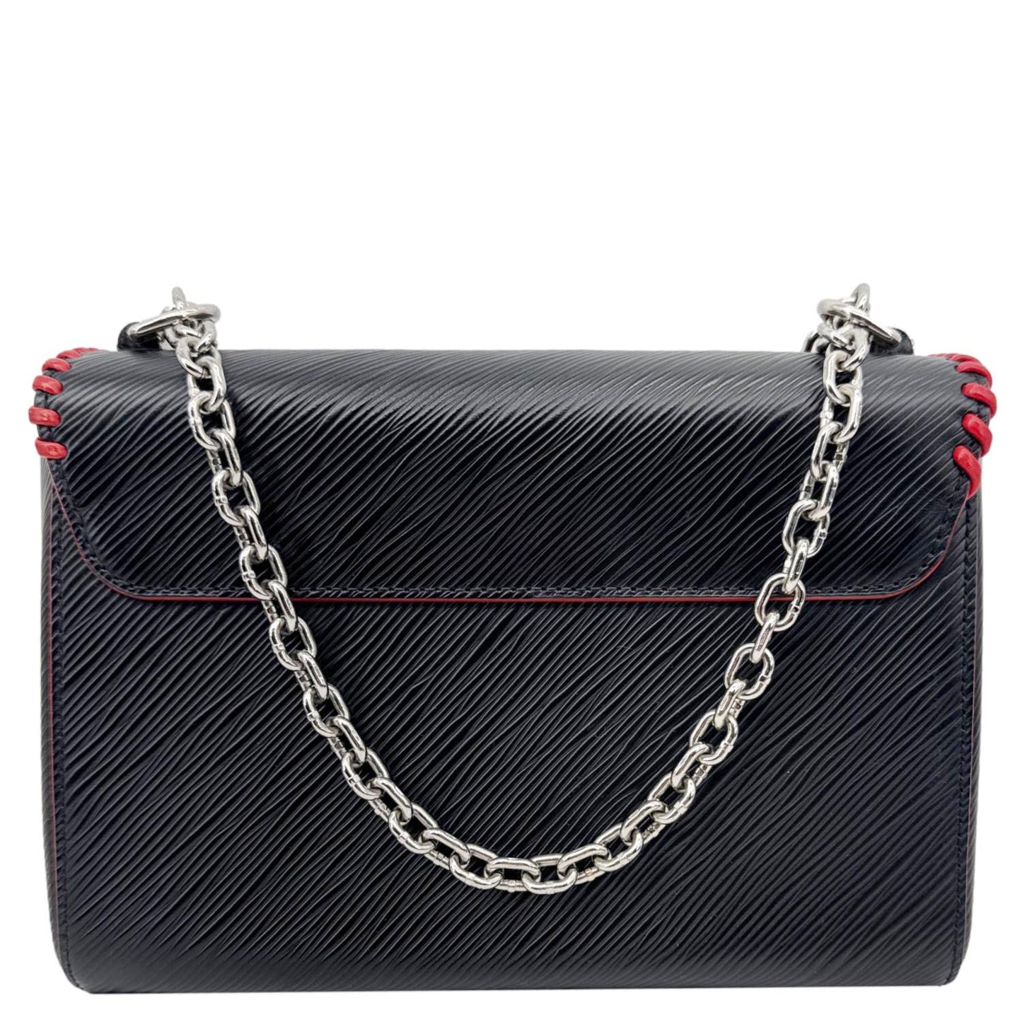LOUIS VUITTON Twist MM Epi Leather Blooming Flowers Chain Crossbody Bag Black