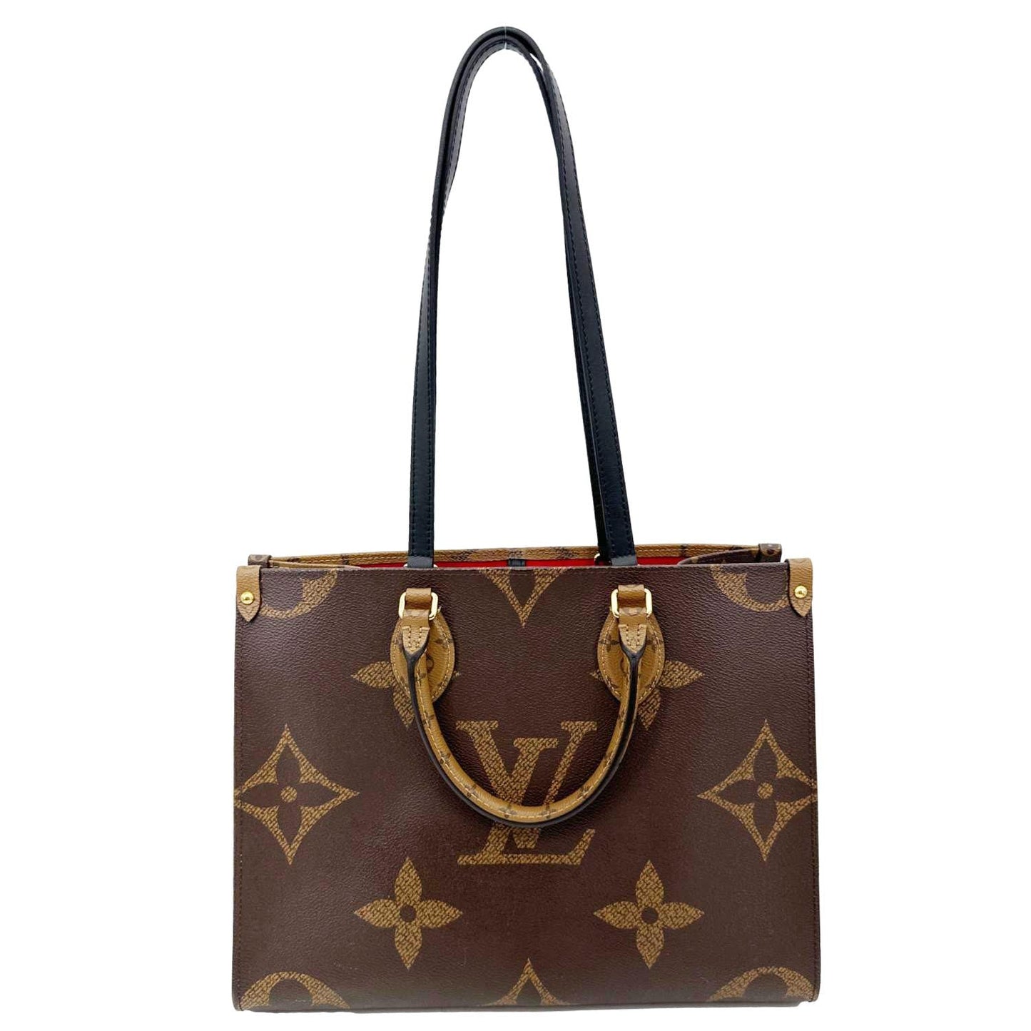 LOUIS VUITTON Onthego MM Giant Monogram Reverse Canvas Tote Bag Brown