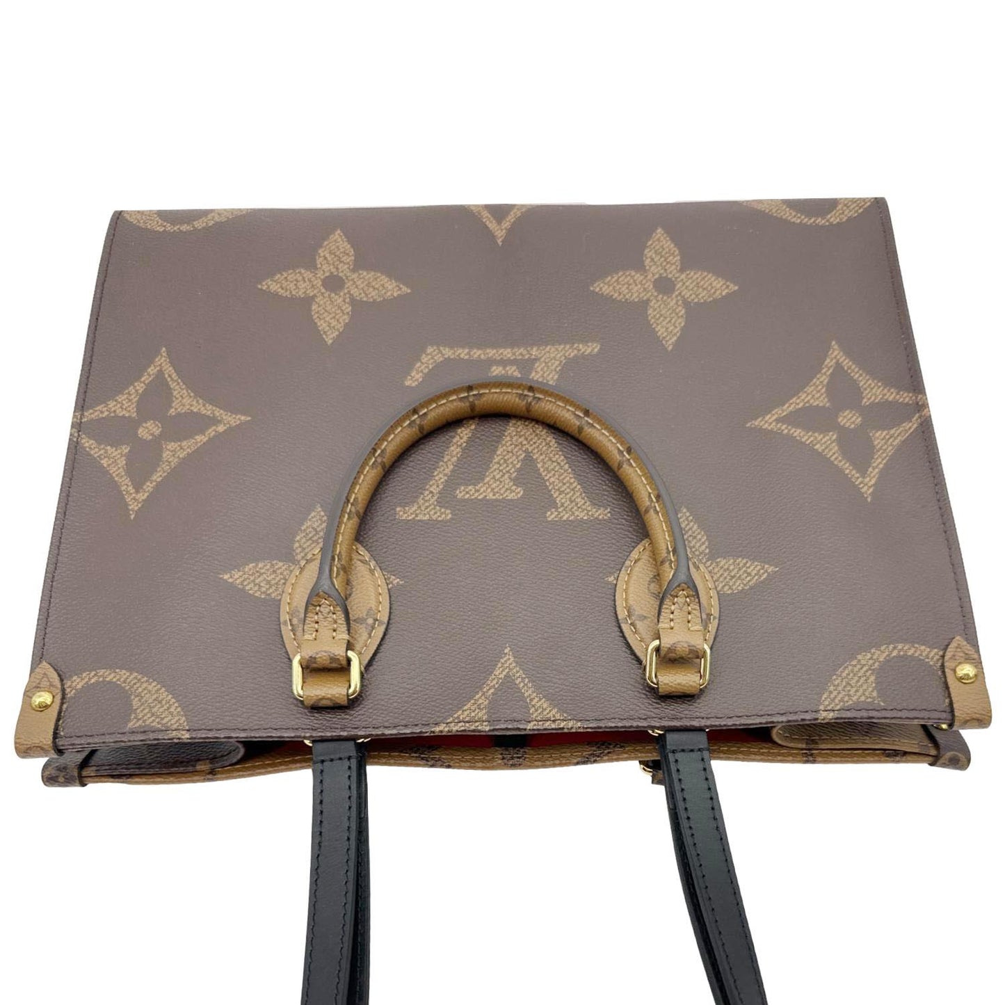 LOUIS VUITTON Onthego MM Giant Monogram Reverse Canvas Tote Bag Brown