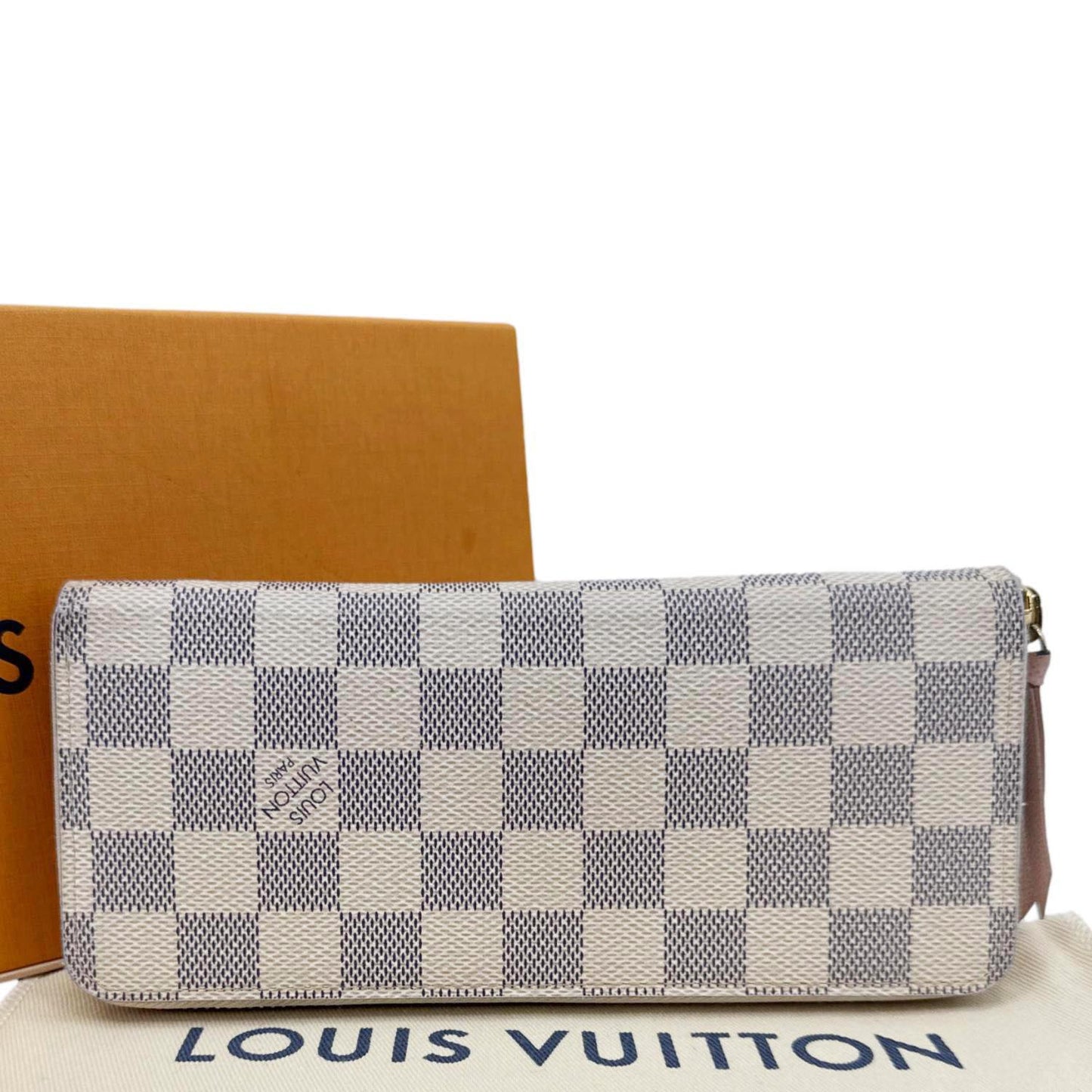 LOUIS VUITTON Damier Azur Zippy Wallet Rose Ballerine