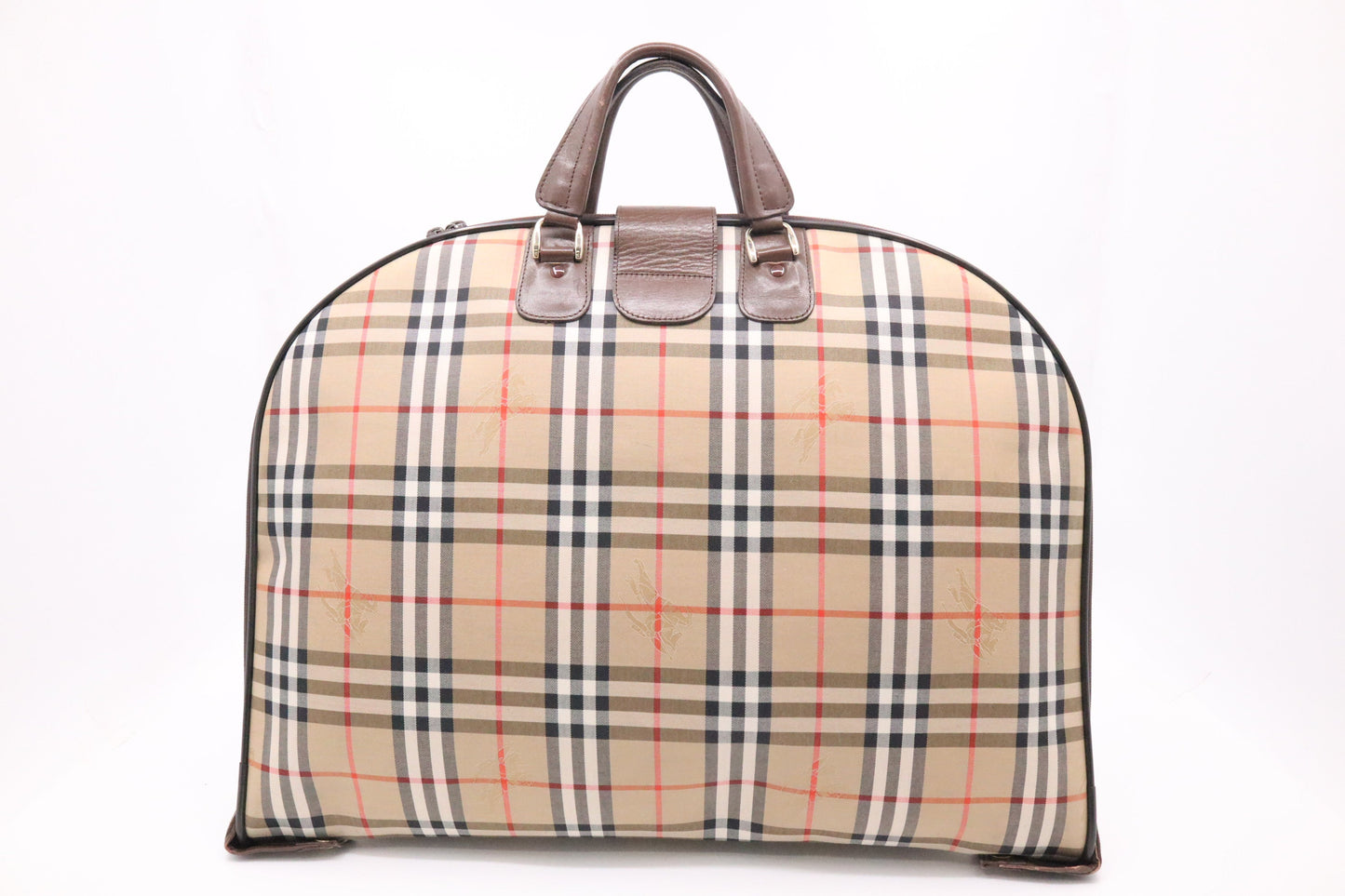Burberry Travel Garment Bag in Brown Checked Canvas