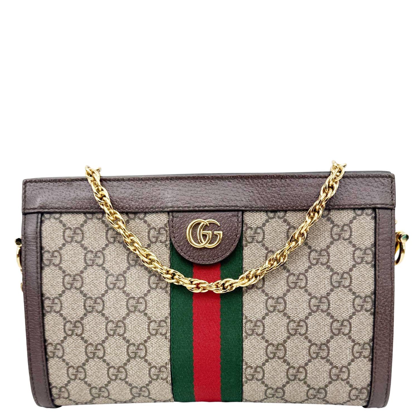 GUCCI Ophidia Small Web GG Supreme Canvas Shoulder Bag Beige 503877