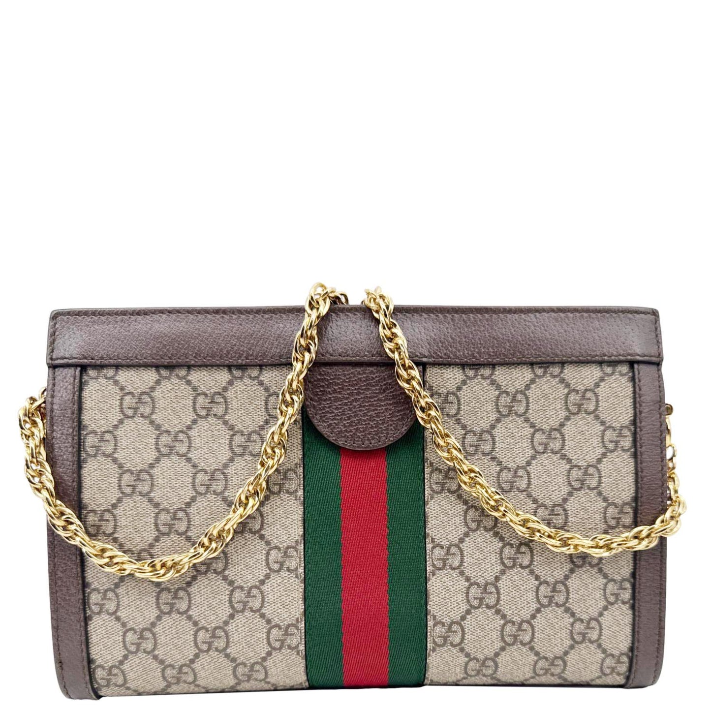 GUCCI Ophidia Small Web GG Supreme Canvas Shoulder Bag Beige 503877