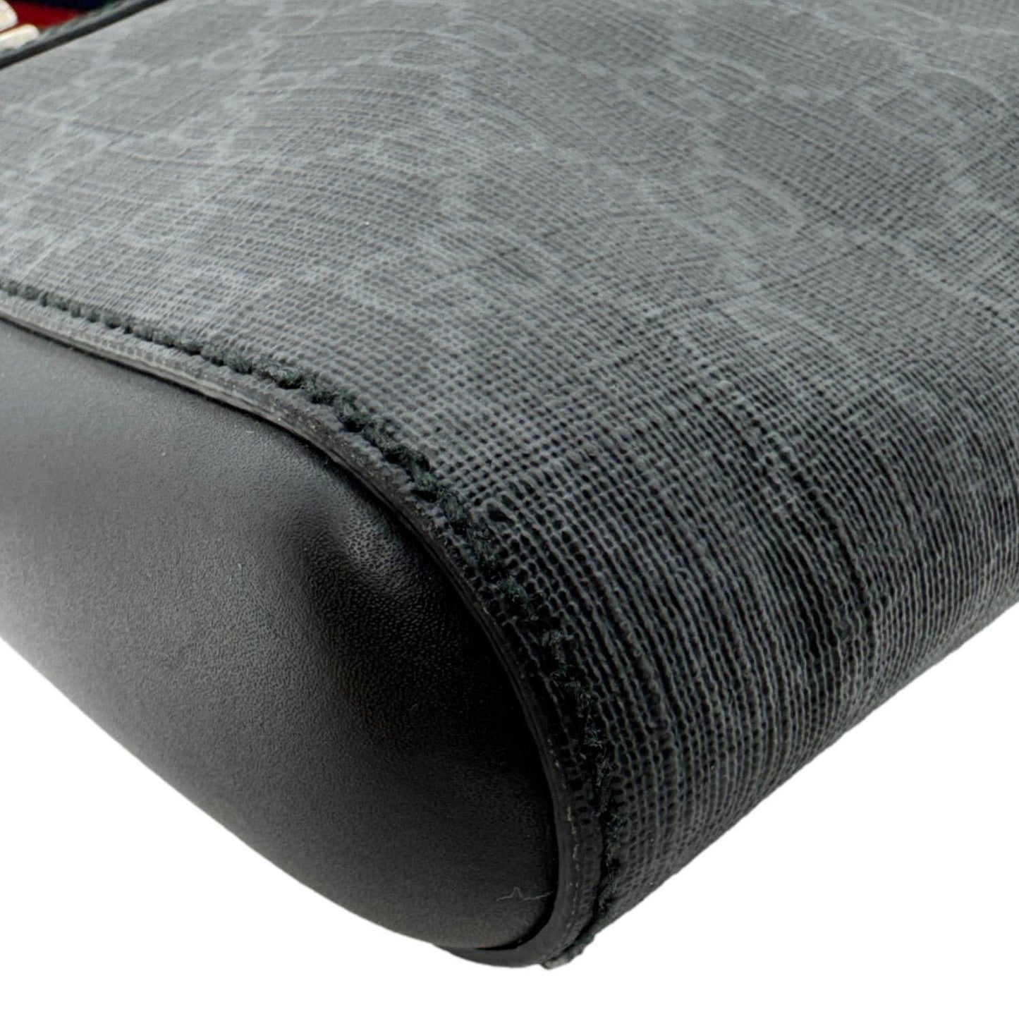 GUCCI Small GG Supreme Canvas Messenger Bag Black 523599