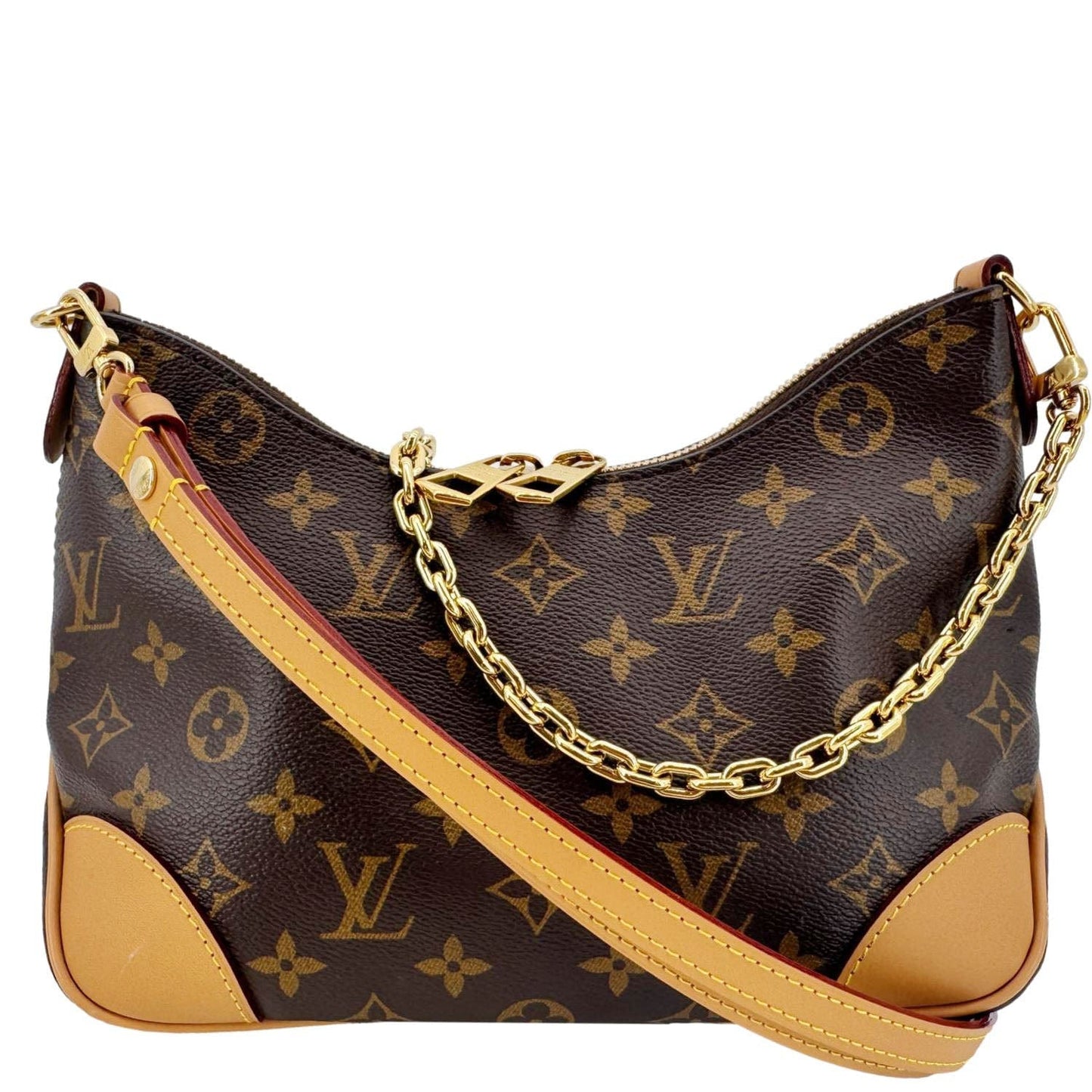 LOUIS VUITTON Boulogne PM Monogram Canvas Shoulder Bag Brown