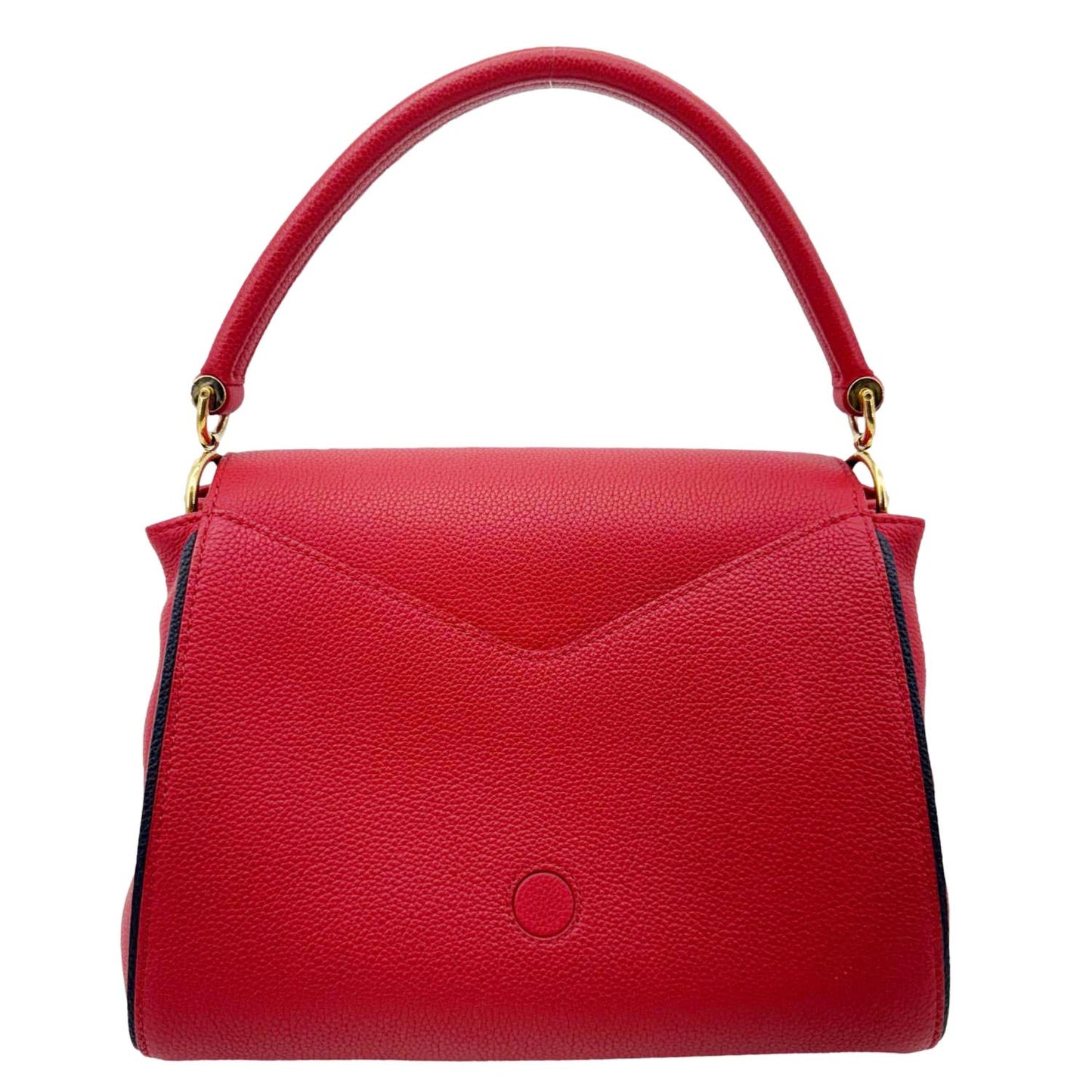 LOUIS VUITTON Double V Grained Leather Monogram Shoulder Bag Rubis