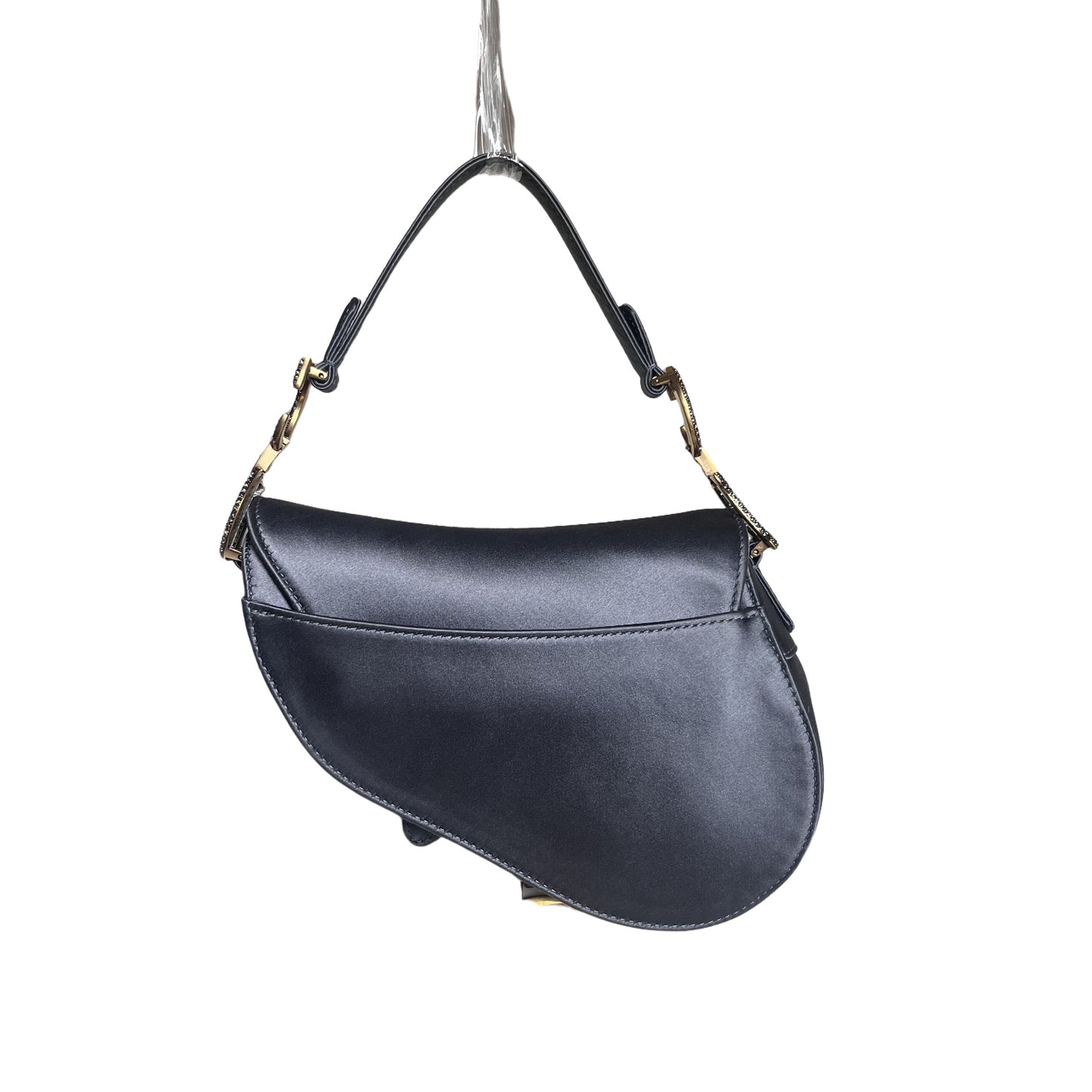Dior Saddle Mini Silk Blue with Crystal Embedded Buckles