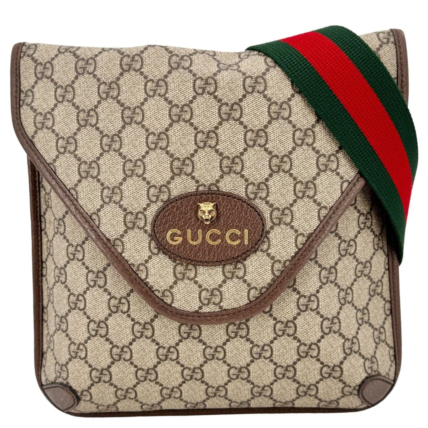 GUCCI Neo Vintage Medium GG Supreme Canvas Messenger Bag Beige 598604