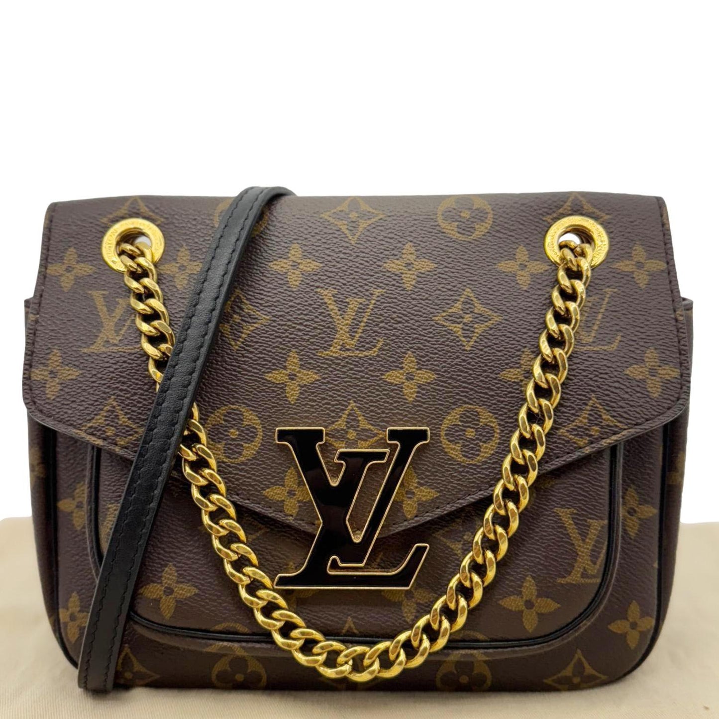 LOUIS VUITTON Passy NM Monogram Canvas Shoulder Bag Brown