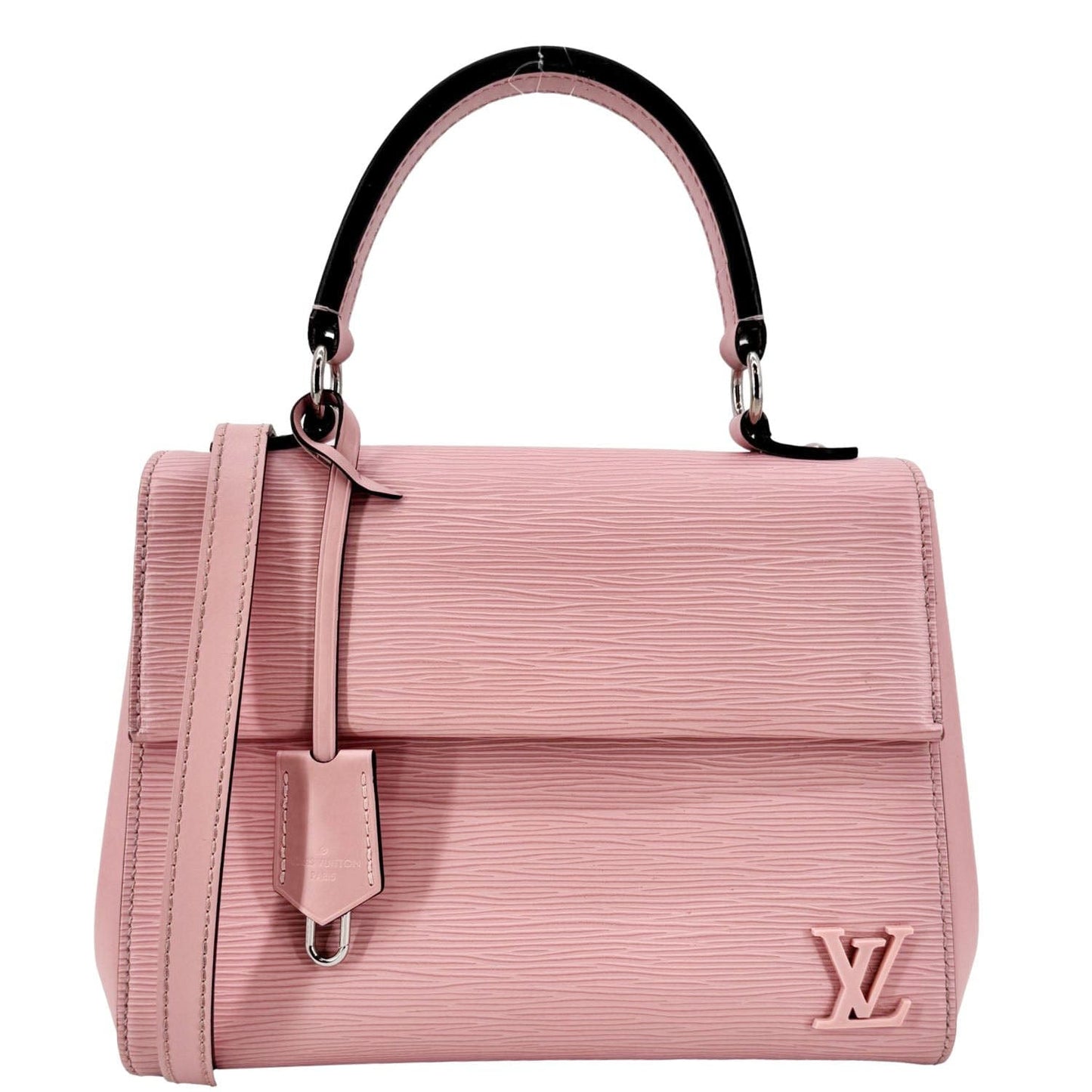 LOUIS VUITTON Cluny BB Epi Leather Top Handle Crossbody Bag Pink