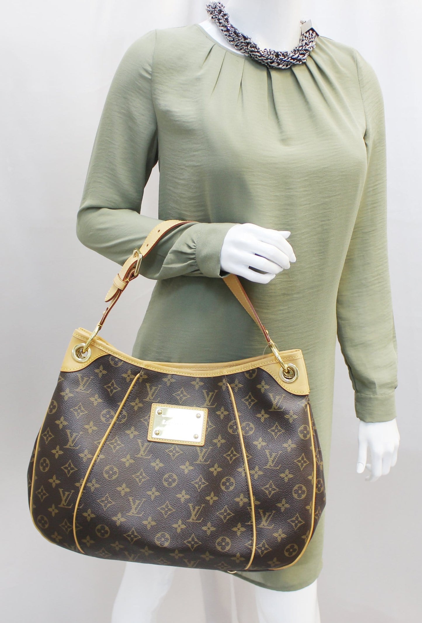 LOUIS VUITTON Monogram Galliera PM Brown Shoulder Handbag
