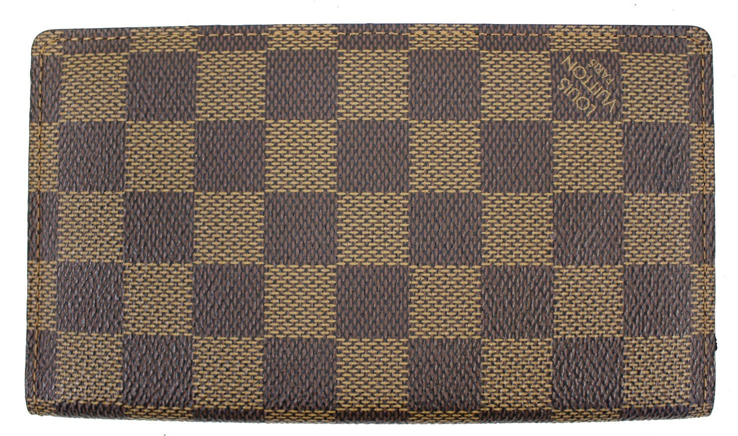 LOUIS VUITTON Damier Ebene Checkbook Cover Card Holder Wallet