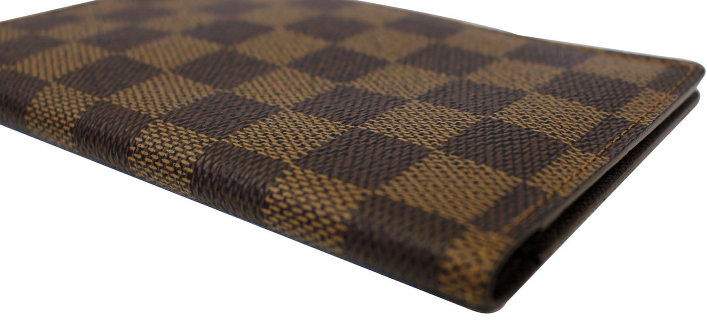 LOUIS VUITTON Damier Ebene Checkbook Cover Card Holder Wallet