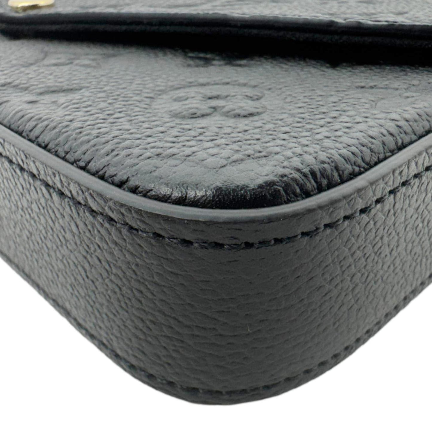 LOUIS VUITTON Felicie Pochette Monogram Empreinte Crossbody Bag Black