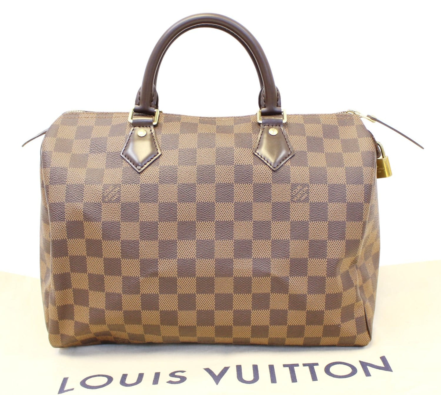 LOUIS VUITTON Damier Ebene Speedy 30 Satchel Bag