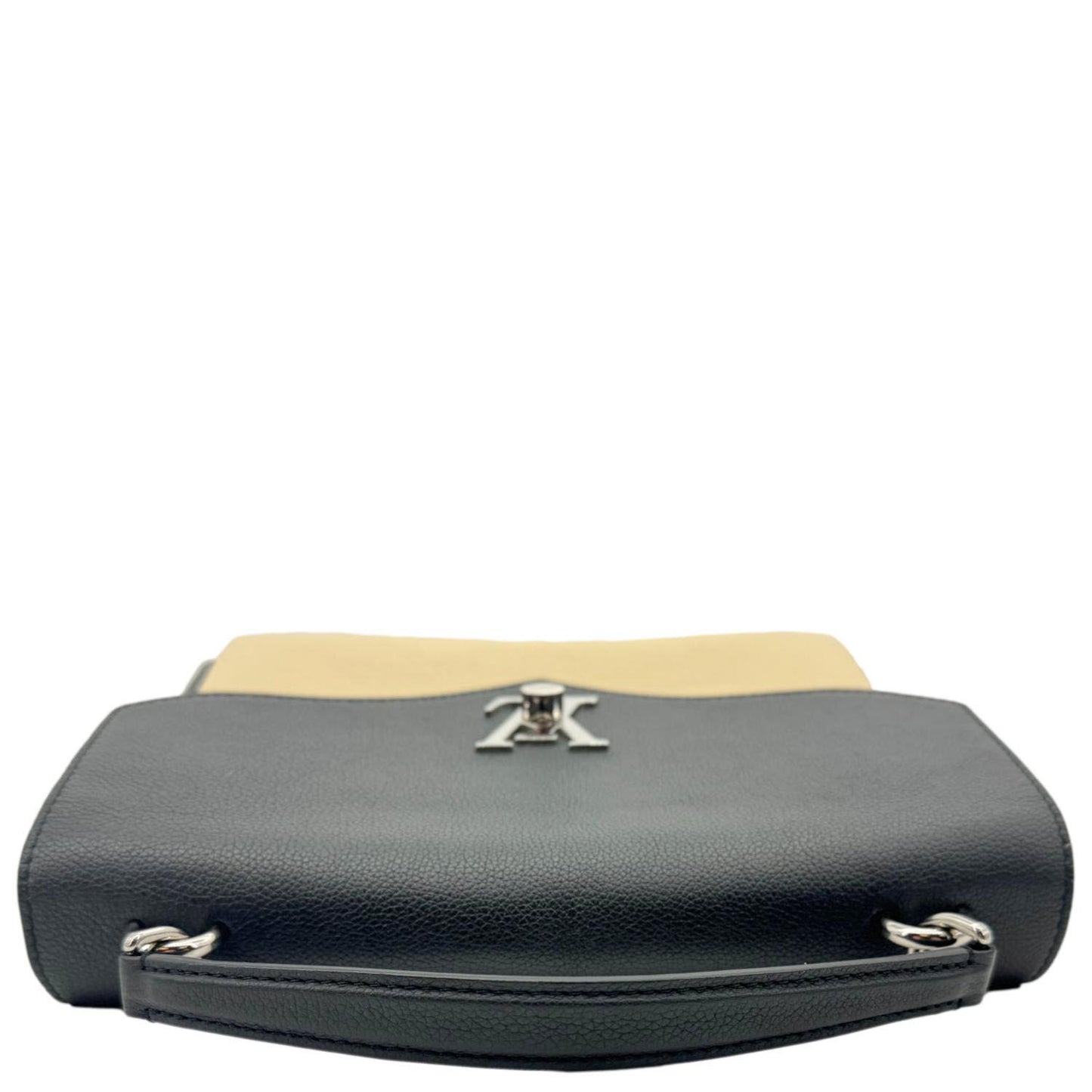 LOUIS VUITTON Mylockme Soft Calfskin Leather Top Handle Shoulder Bag Creme