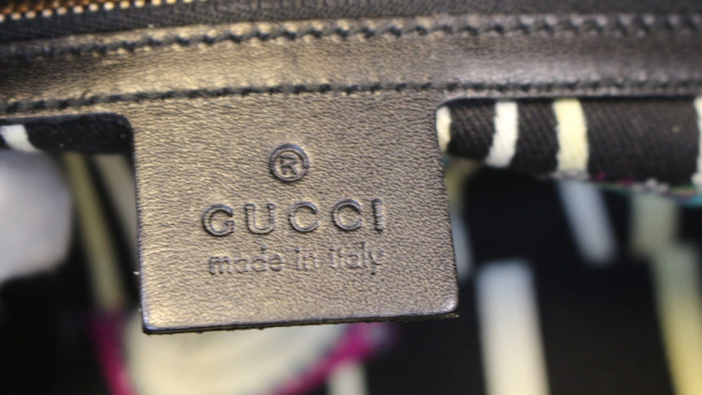 GUCCI Black Patent Leather Wave Boston Bag