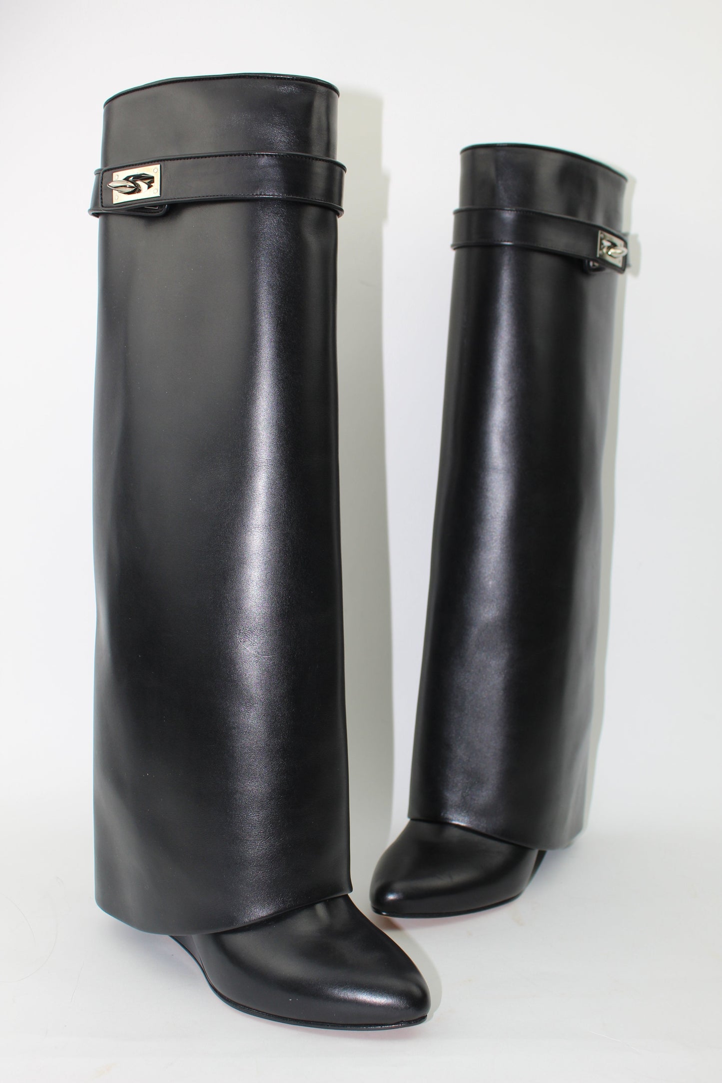 GIVENCHY SHARK LOCK KNEE-HIGH BOOTS
