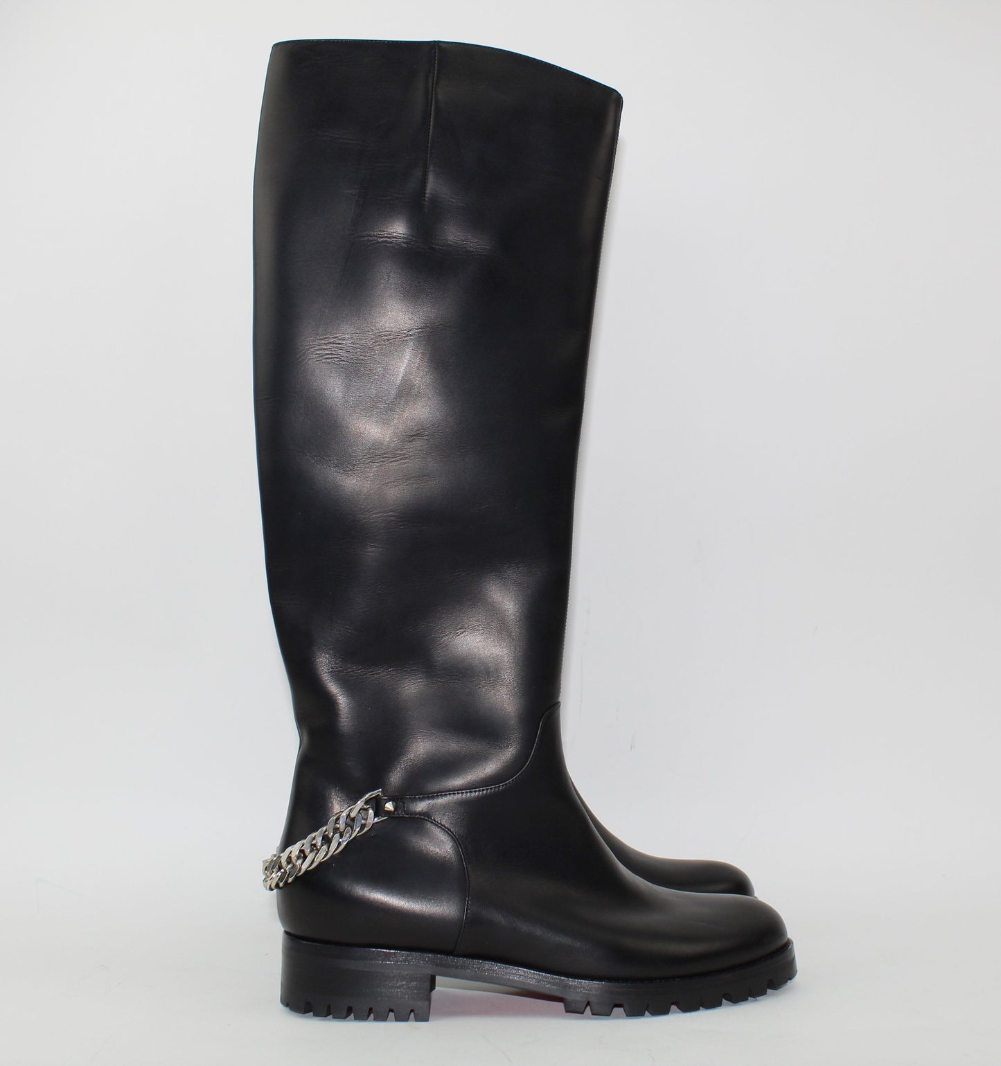 CHRISTIAN LOUBOUTIN CATE CHAIN-TRIM BOOTS