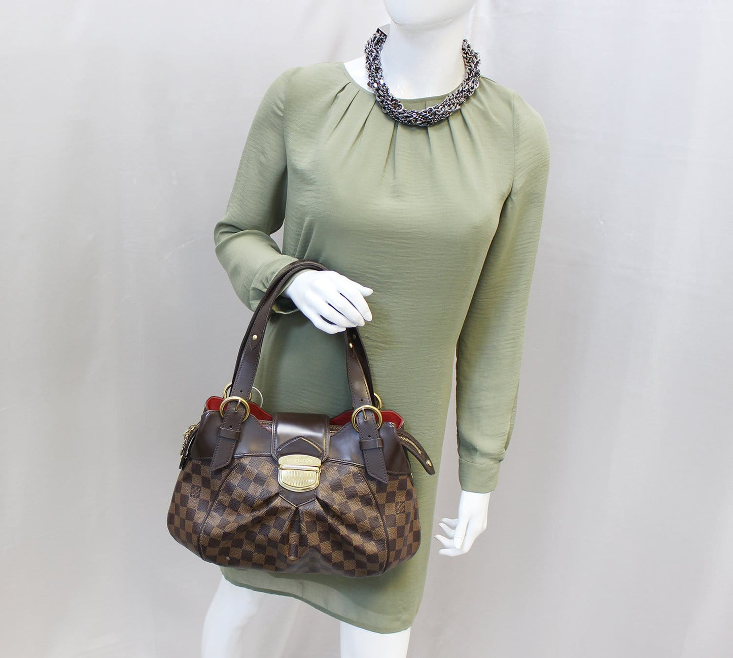 LOUIS VUITTON Sistina PM Damier Ebene Shoulder Handbag