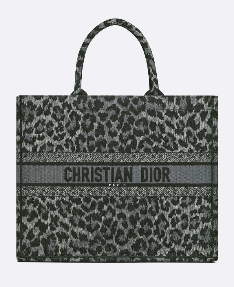 Dior Gray Mizza Embroidery Book Tote