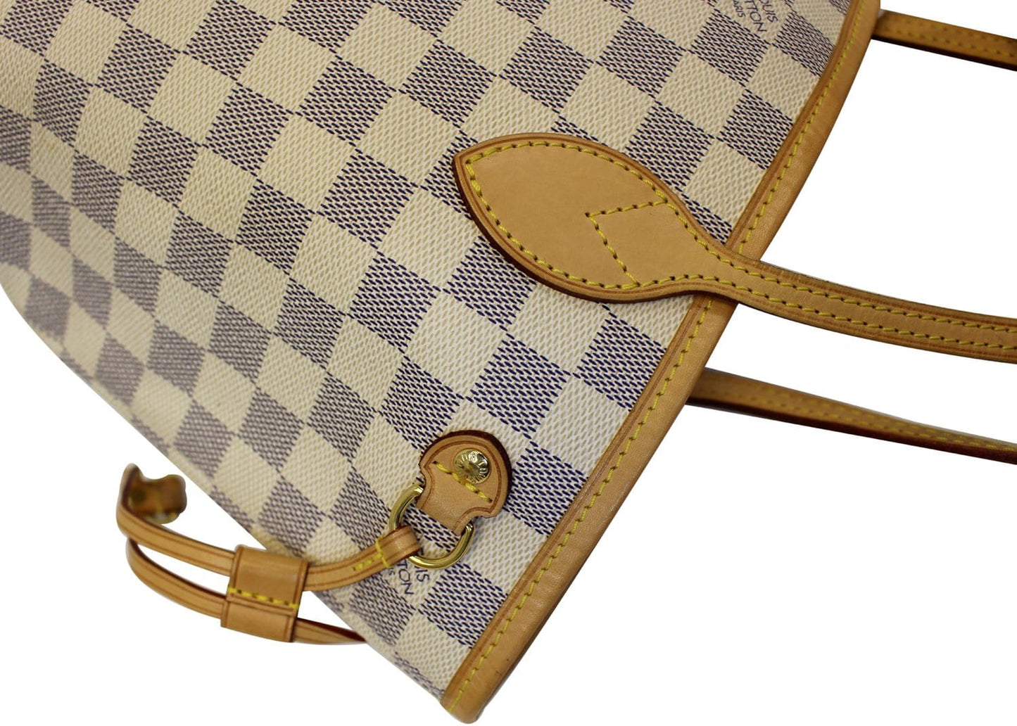 LOUIS VUITTON Neverfull PM Damier Azur Tote Shoulder Bag